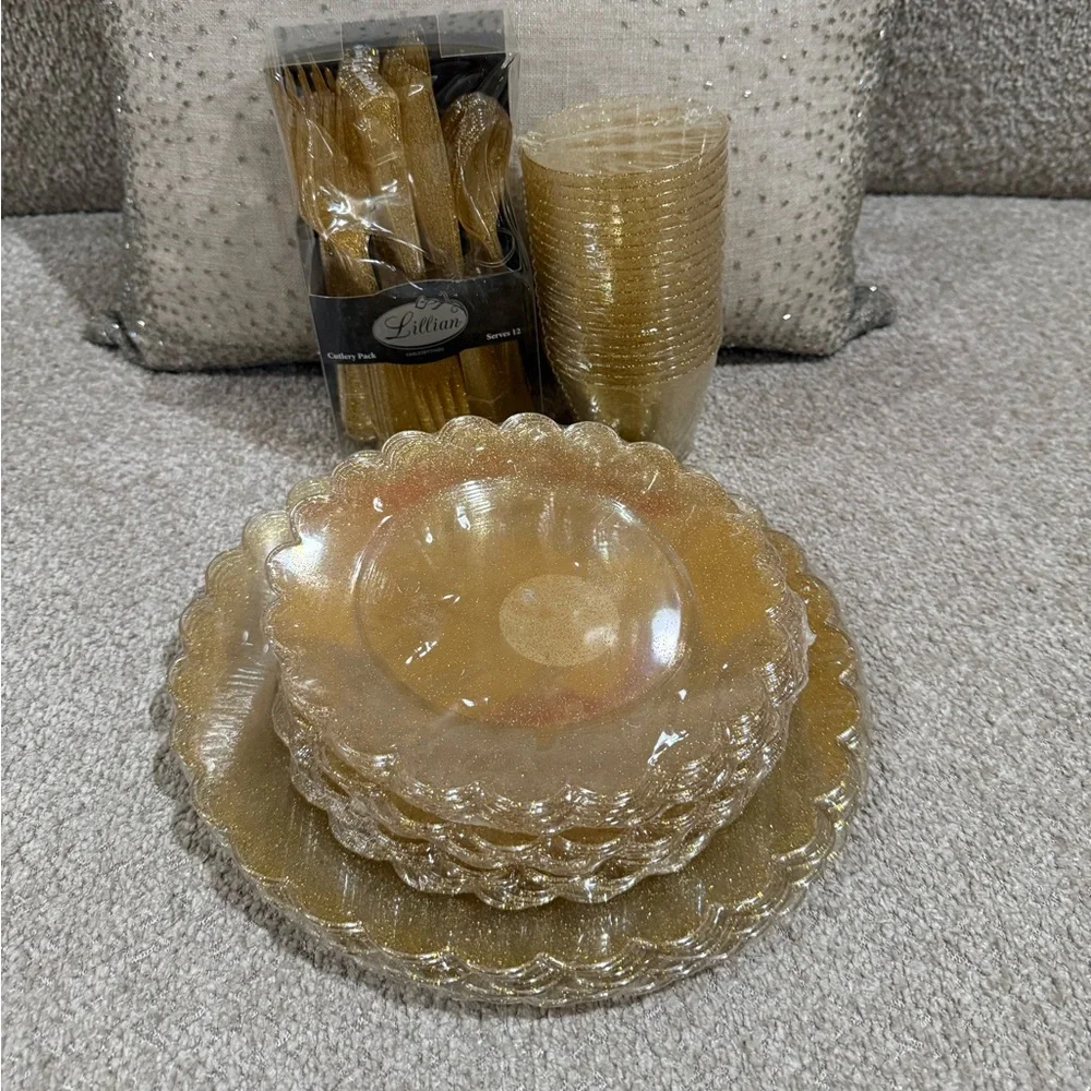Gold Party Supplies Set